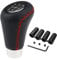 UYUYong Schaltknauf 5 Gang Auto Schalthebel Universal Austauschbarer Auto Getriebekopf Geeignet Leder Schaltknöpfe mit 4 Adaptern für Manuelles Auto mit Schaltgetriebe -Schwarz