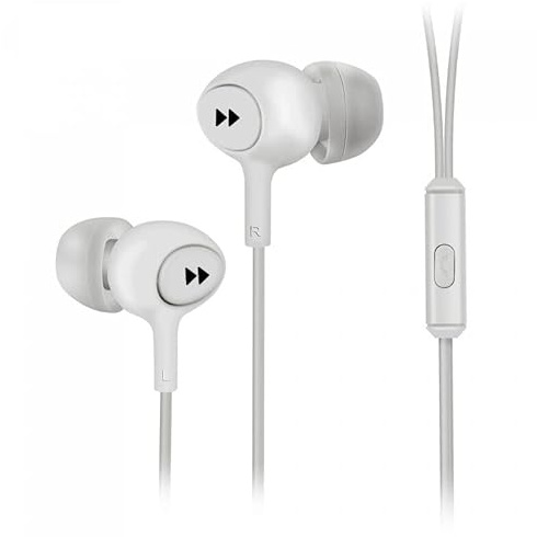 Groove Headphones Brand Model Mobile Buds Earphones with Remote Mic - White