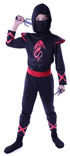 Sincere Party 7st Dragon Ninja costume hommes femmes enfants, ninja dress up cosplay costume avec accessoires 5-7 ans