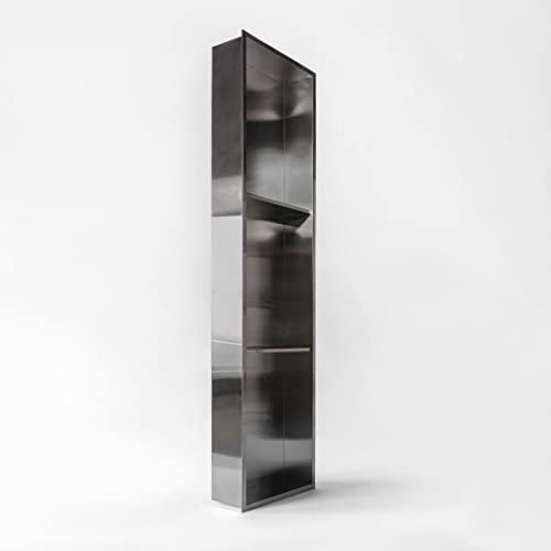 Duschnische Edelstahl anthrazit gebürstet, 31,5 x 121,5 x 10 x 1,5 cm