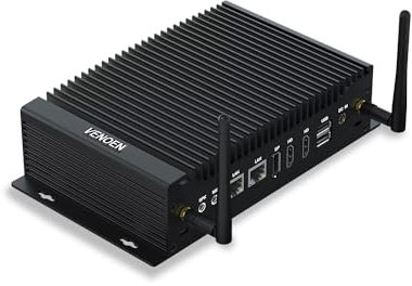 VENOEN Fanless Mini PC Win 11 Pro, Industrial Mini Desktop PC Core i7 10810U, Dual Gigabit LAN Micro PC, Dual HD+DP 4K Triple Display, 2xRS232/485 COM, WiFi 6,BT 5.2, 64GB DDR4 1TB SSD