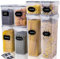 BUBZEE Airtight Food Storage Containers Set of 8pc -Kitchen Organisation Jars for Cereal Storage Containers With Labels, marker & Spoons - Ideal For Cereal & Flour, Sugar, Nuts, Pasta Rice