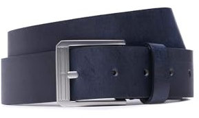 Tommy Jeans Herren Gürtel Tjm Finley 3,5 cm Ledergürtel, Blau (Twilight Navy), 110