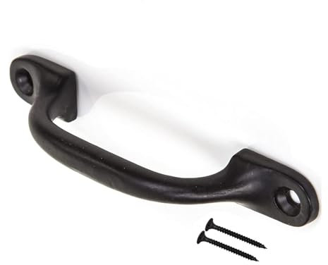 Black Door Bows Pull Handles 4-Inch/100mm Sliding Barn Door Handle Retro Bow Shaped Garden Gate Garage Shed Cabinets Door Grab Handles with Screws Pack of 1.