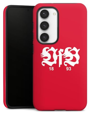 Panzer Handyhülle kompatibel mit Samsung Galaxy S23 robuste Outdoor Hülle Schutzhülle matt VfB Stuttgart Schriftzug Offizielles Lizenzprodukt