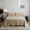 Simple&Opulence Double Flat Sheet,55% Linen 45% Cotton Luxury Cool Bed Sheet,Super Soft and Easy Care Flat Top Sheet,228 x 255 cm, Linen/Beige
