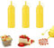 Lot de 3 bouteilles à presser en plastique jaune de 237 ml pour condiments - Bouteilles polyvalentes pour ketchup, huile, confiture, sauce barbecue, vinaigrettes, grillades, sirop