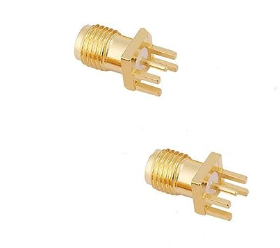 zalati SMA-Buchsenstecker, 10 Stück, weiblicher Sockel, Buchse, PCB-Montageadapter, 50 Ohm, HF-Stecker, Messing, Außenschraube, Innenloch, Ablenkwinkel