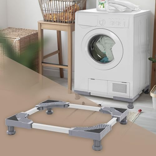 ML-Design Waschmaschinen Untergestell, Waschmaschinensockel mit 4 gepolsterten Füßen, verstellbare Sockel Breite 55-78cm, Höhe 10-13cm, Waschmaschine Sockel rutschfest, Podest für Kühlschrank&Trockner