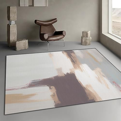 CUIMEI läufer Flur, Flurläufer 40 x 170 cm rutschfest Waschbar Schmutzfangmatte Mit Muster für Küche Flur Wohnraum, Taupe