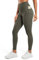 CRZ YOGA Butterluxe Damen High Waist Sport Leggings Blickdicht Soft Yoga Hosen Gym Workout Leggins mit Taschen - 71cm Helles Armeegrün 44