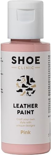 Leather Paint - Customize Shoes, Sneakers, Boots & More - Scratch & Peel Resistant - Quick Drying & Flexible - Available in 12 Colors - 50ml Pink