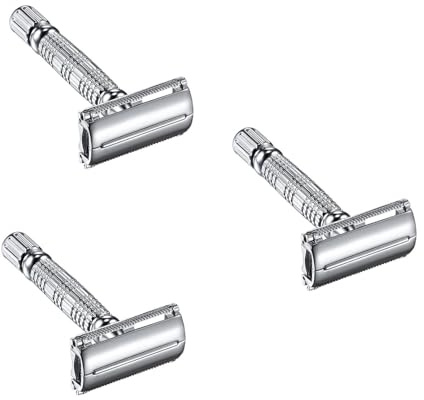 Beavorty 3stücke Old Style Double-edged Rasierer Für Handrasierer Traditioneller Sicherheitsrasierer Für Körper Und Bartpflege Für Zuhause Und Unterwegs