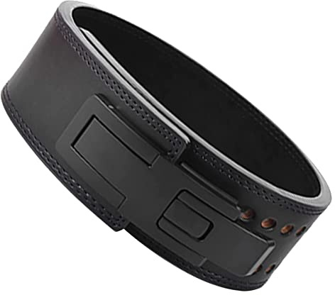 Ceinture de Levage Réglable en Cuir - Support de Taille pour Haltérophilie et Fitness - 13 mm d'Épaisseur - Fermeture à Levier - pour Homme