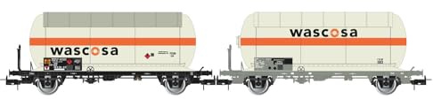 Rivarossi HR6622 SBB, 2-teiliges Set 2-achsiger Gaskesselwagen WASCOSA, epV Güterwagen