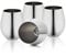 WOTOR Stemless Stainless Steel Wine Glasses Set of 4, 540ml Unbreakable Metal Wine Glass for Outdoor, Travel, Camping, Pool (Silver)