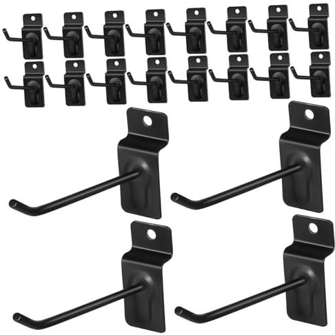 IMIKEYA 20pièces Crochets Muraux Pour Panneaux Rainurés Supports De Rangement Robustes Pour Garage Et Magasin Hangers De Stockage Et