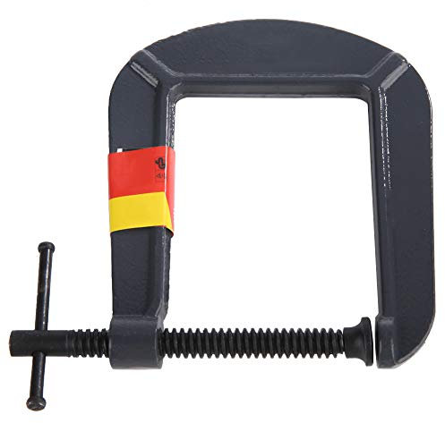 Gearwell Deep Throat C Clamp, Steel Clamping Tool for Woodworking, DIY Carpentry Fixing Device (70mm Thickness, 110mm Depth)