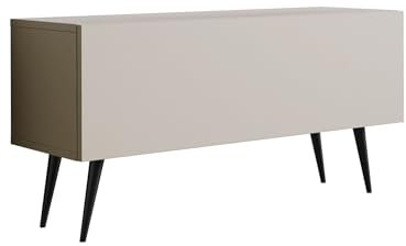 3E 3xE living.com TV-Schrank in Farbe Kaschmir, Schwarze Beine, A: B: 100 cm, H: 52 cm, T: 32 cm,