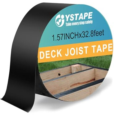 LAOJU Self-Adhesive Butyl Joist Tape for Deck Wood Roof Protection, 4CM X10M