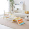 Giant bean 5-in-1 Montessori Kletterdreieck mit Kletterbogen und Rutsche, Holzdreieck für Kleinkinder ab 3+, Indoor Kletterspielzeug, Regenbogen mit Griff, Bunt,S