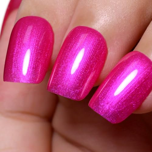Ozzeal Pearl Gel Nail Polish,Rose Pink Glitter Gel Nail Polish Sparkle Shimmer Gel Glitter Nail Polish Fall Winter Soak off LED UV Gel Nail Polish for Art DIY Manicure 15ML