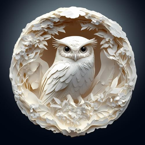 KaayeeWood Wooden Jigsaw Puzzles-290 Pieces Paper Carved Owl Unique Shape Wooden Puzzles for Adults, Challenge Wood Puzzles with Wood Box, Birthday Gifts for Family Friend(13.4 * 13.1in)