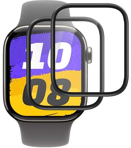 IQShield Verre Trempé pour Apple Watch Series 10 42mm, Haut Définition Protection écran, 2 Pièces Vitre Protection de Anti Rayures, 3D Couverture Complète, Sensible au Toucher, Anti-Empreintes