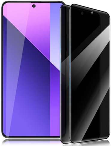 Gelaasso Verre Trempé Anti Espion pour Xiaomi Redmi Note 13 Pro Plus Protection d'écran 2 Pièces, Dureté 9H Glass Anti Rayures - Confidentialité Protection en Écran, film Verre protection