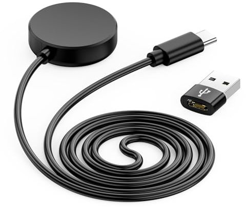 Ladekabel Ladegerät USB C Kompatibel mit Samsung Galaxy Watch 7/ Ultra/ 6/6 Classic, Ladestation für Watch 5/5 Pro/ 4/4 Classic/ 3/ FE/Active 2/1, Smartwatch Ladegerät für Samsung mit 1 USB Adapter