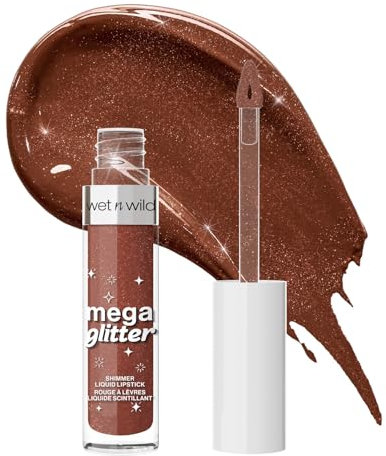 Wet n Wild Mega Glitter Shimmer Liquid Lipstick, Matte-to-Glitter Finish, Lightweight Formula Infused with Vitamin E for Nourished Lips, Comfortable Wear, Hear Me Out