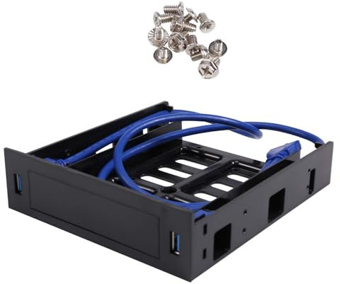 Kissmii Lot de 2 panneaux USB 3.0 avec appareil 3,5 / disque dur ou SSD 2,5 vers disque dur 5,25 vers support de baie de lecteur optique