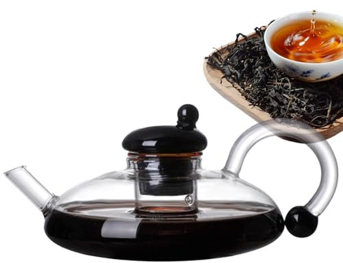 apta para microondas, 600 ml, infusor de té resistente al calor, hervidor eléctrico de vidrio, con calentador de té caliente grueso para café