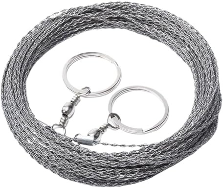 Outdoor Hand Drawn Rope Saw Portable - Stainless Steel Wire Saw Manual Cutting Chain Camping Hiking Woodworking Tools(4m)