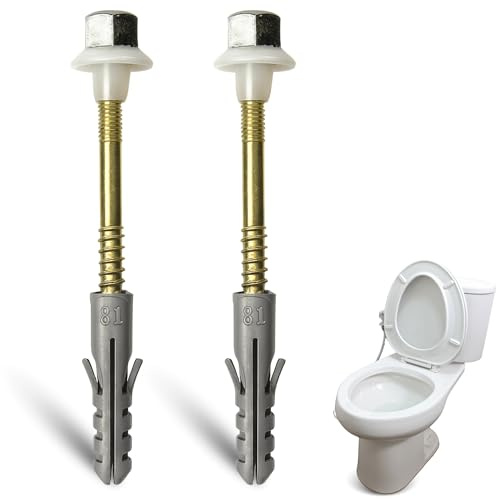 Tacos de acero inoxidable para inodoro y bidé de suelo con orificio vertical, Kit de fijación vertical para WC, Tornillo para bidé vertical, Acero Inoxidable, Pack de 2 tornillos