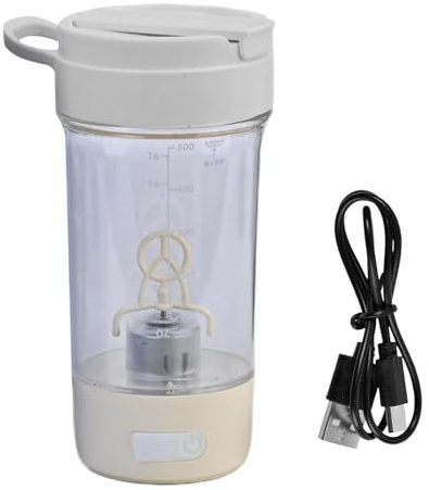 Colexy Mug Auto Mélangeur, Tasse à Mélanger Automatique, Tasse à Mélangers Électrique, Shaker Électrique Automatique, Mug Mélangeur Rechargeable pour Café Lait Shakes Protéinés, 600ml (Blanc)