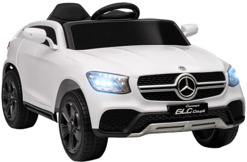 AIYAPLAY Kinder Elektroauto Mercedes-Benz Concept GLC Coupe 12V Weiß | Mit Fernbedienung, 2 Motor, 3 Geschwindigkeiten, Kinderfahrzeug Mit Softstart, MP3, LED, Hupe, Für 3-6 Jahre