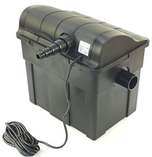Pond Friend UBF-6000E Bio Gravity Pond Filter 9w UVC 3 Stage Multi Chamber Box Filtration for Goldfish & Koi Pools Up to 6000L