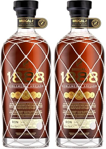 Brugal 1888 Gran Reserva Ron Dominicano Doblemente Añejado 70cl (Paquete de 2)
