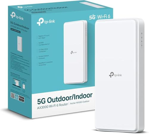 TP-Link Archer NX500-Outdoor 5G Router with SIM Slot, AX3000 Outdoor WiFi | IP66 Weatherproof Design, PoE Support, Full Gigabit Ports, EasyMesh Compatible, Plug & Play, Outdoor Coverage