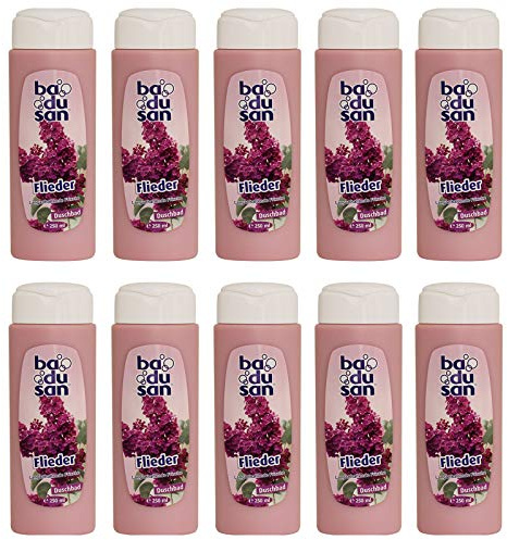 10er Pack badusan Duschbad Flieder 10 x 250 ml langanhaltende Frische Duschgel Pflegedusche Körperpflege Showergel