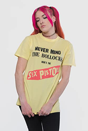Rockoff Trade Men's Sex Pistols NMTB Original Album T - Shirt, Yellow (Yellow Yellow), X-Large