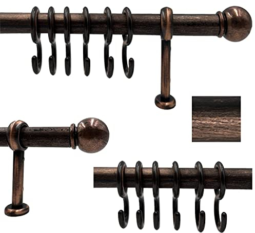 Cirillo Tubo portamestoli, Barra Porta Utensili da Cucina, sottopensile con Accessori (Rame, 60 cm)