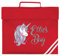 Purple Print House Girls Glitter Unicorn Bookbag - Unicorn Book Bag - Personalised for School Girl - Silver Glitter Mermaid Pink 120, Classic Red
