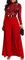 VERWIN Damen-Overall, Patchwork-Overlay, Pailletten, verziert, hohe Taille, Langarm, Rot, X-Large