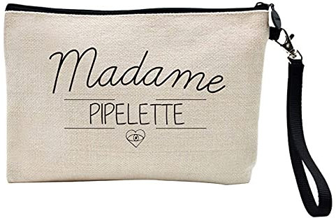 Federmäppchen für Stifte und Make-up, Leinen, bedruckt, Motiv: Madame Pipelette, Ref. 353