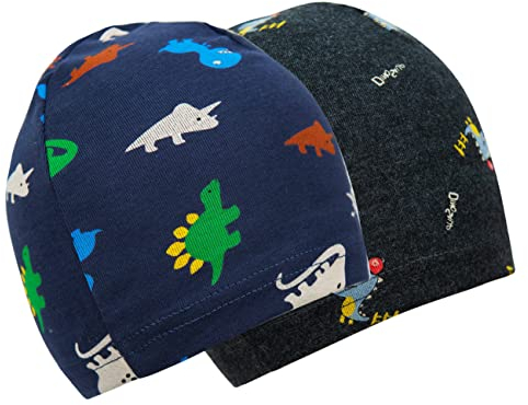 Foruhoo Unisex Baby Mütze Jungen & Mädchen Beanie Kleinkind Hut Herbst Winter (E: Dinosaurier,43S) (37-43, Einlagig: Dinosaurier)