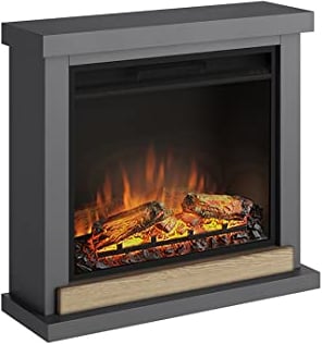 TAGU Hagen Elektrokamin – Elektrischer Standkamin mit Heizung, 1500W, 7-Tage Programmierbar, Digital Thermostat, Fernbedienung (Einfarbiges Grau)