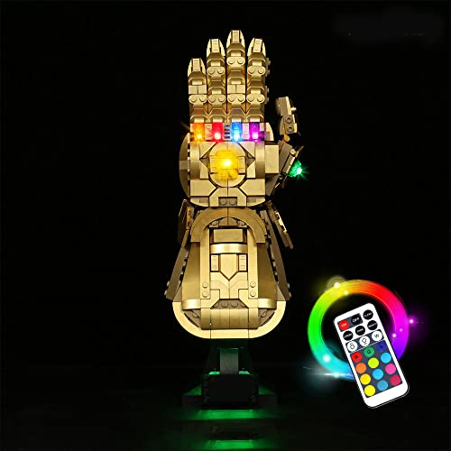 LED Licht-Kit für Lego 76191 Infinity Gauntlet, USB Anschluss Beleuchtungsset Kompatibel mit Lego 76191 (nur Lichter, Keine Lego Modelle) (Fernbedienung)