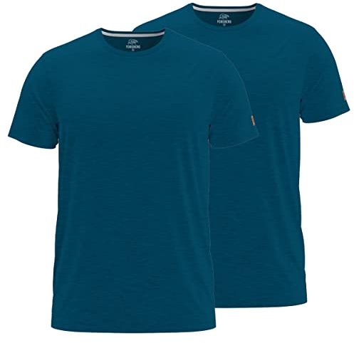 FORSBERG T-Shirt Doppelpack zum Sparpreis einfarbig Rundhals hochwertig robust bequem guter Schnitt, Farbe:Petrol, Größe:3XL